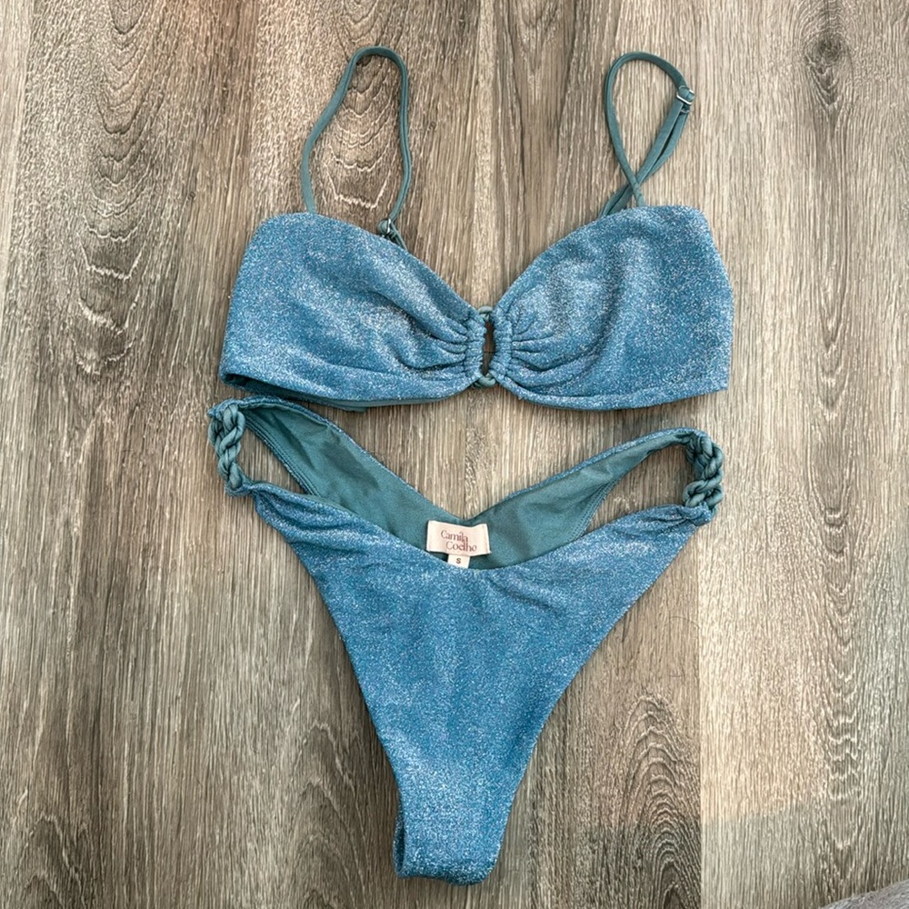 Camilla Coelho swim shiny blue bikini